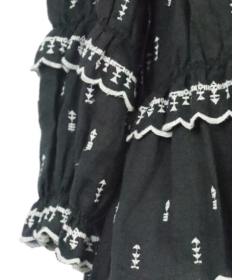 Isabel Marant B&W Embroidered Blouse sz 2