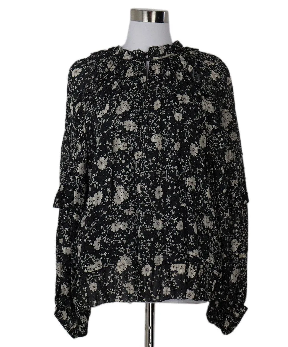 Isabel Marant B&W Floral Print Blouse sz 6