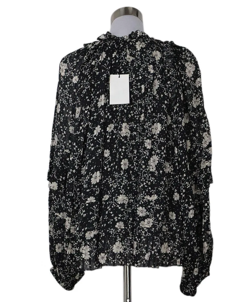 Isabel Marant B&W Floral Print Blouse sz 6