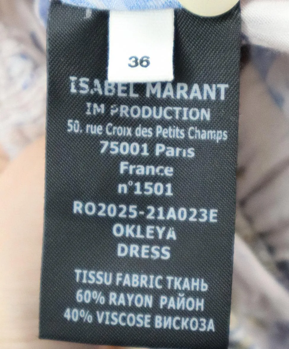 Isabel Marant White Blue & Red Floral Cotton Dress sz 2