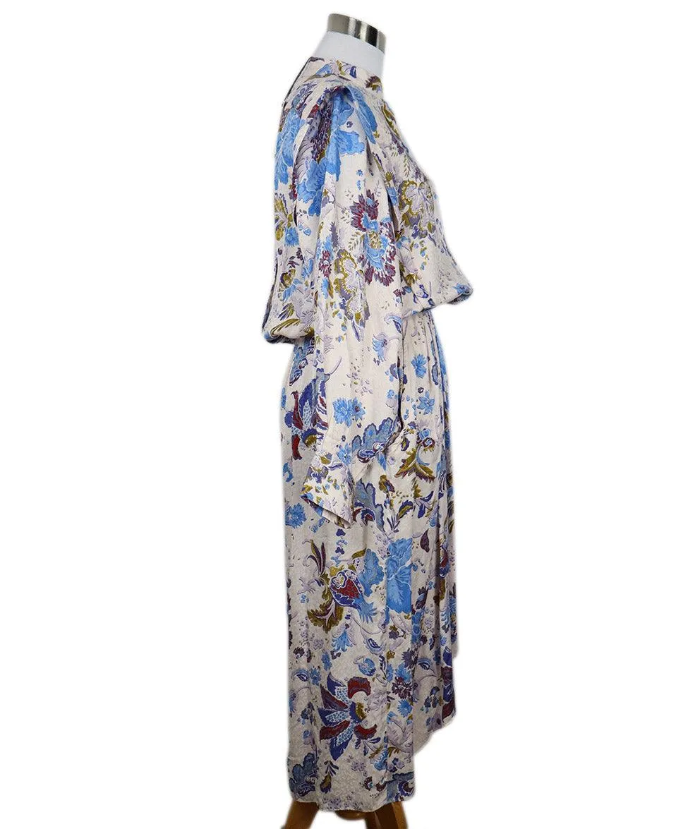 Isabel Marant White Blue & Red Floral Cotton Dress sz 2