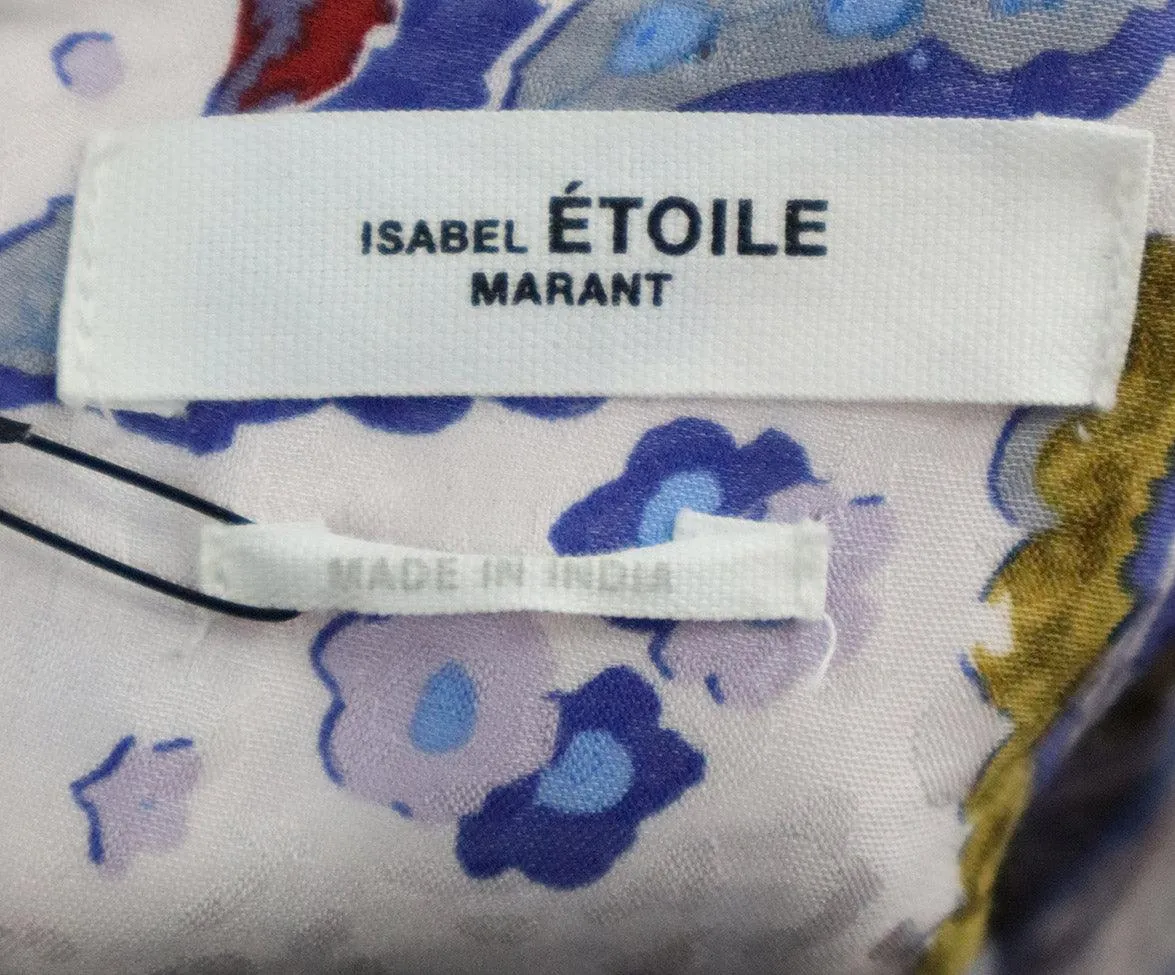 Isabel Marant White Blue & Red Floral Cotton Dress sz 2