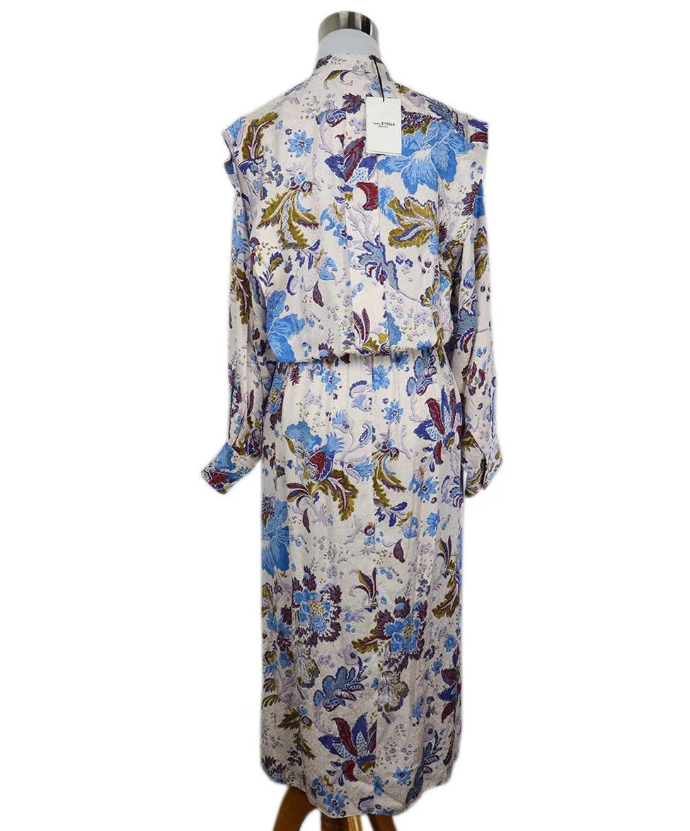 Isabel Marant White Blue & Red Floral Cotton Dress sz 2