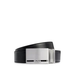 Italian-leather reversible belt with branded keeper
