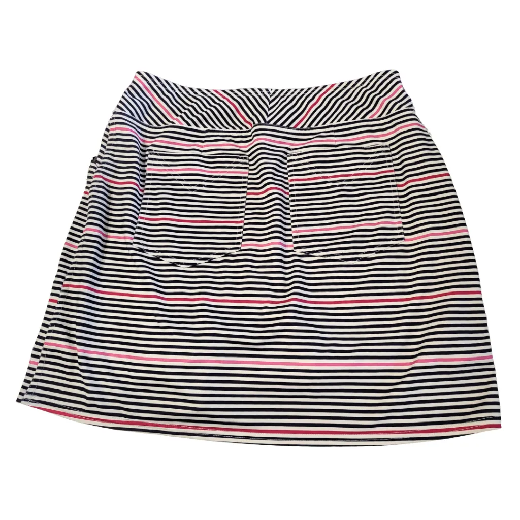 Jofit Navy, White & Pink Striped Mina Golf Skort - Long  Size M MSP$92