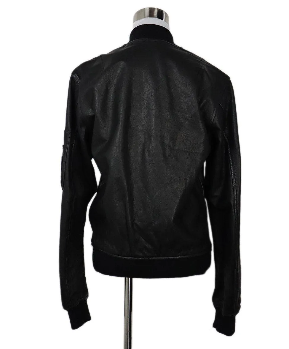 John Elliott Black Leather Jacket sz 2