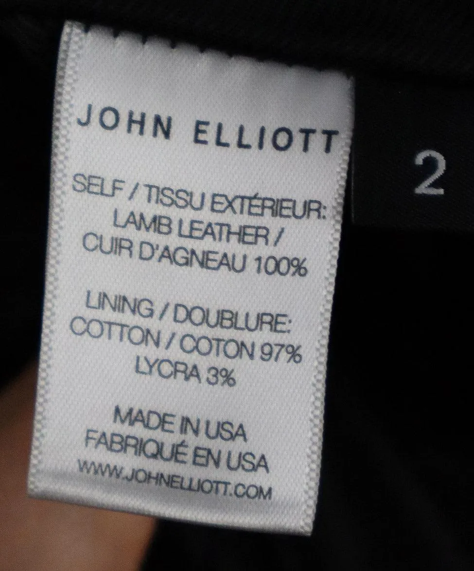 John Elliott Black Leather Jacket sz 2