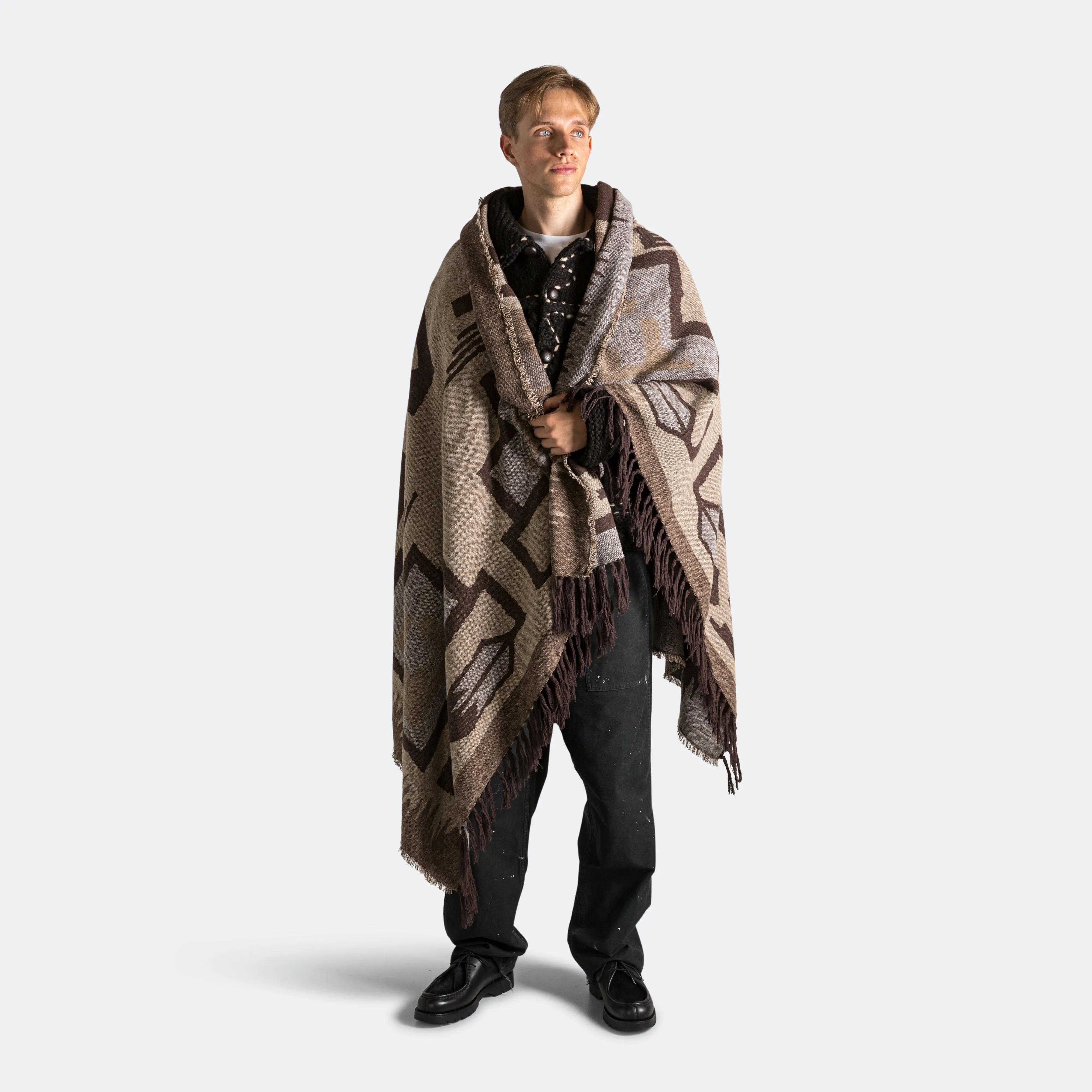 KAPITAL SPEAKEASY Blanket - BrownBeige