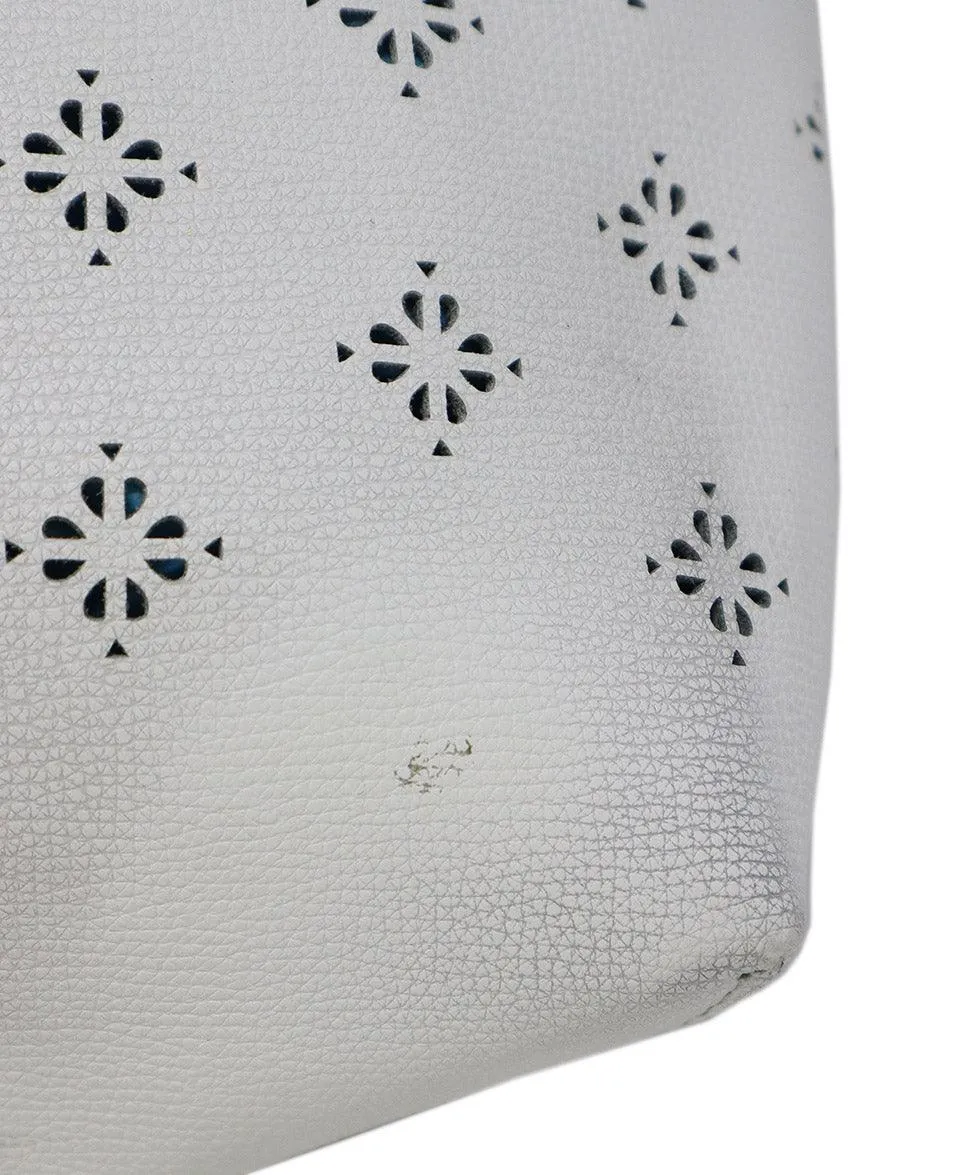 Kate Spade White Leather Cutwork Tote
