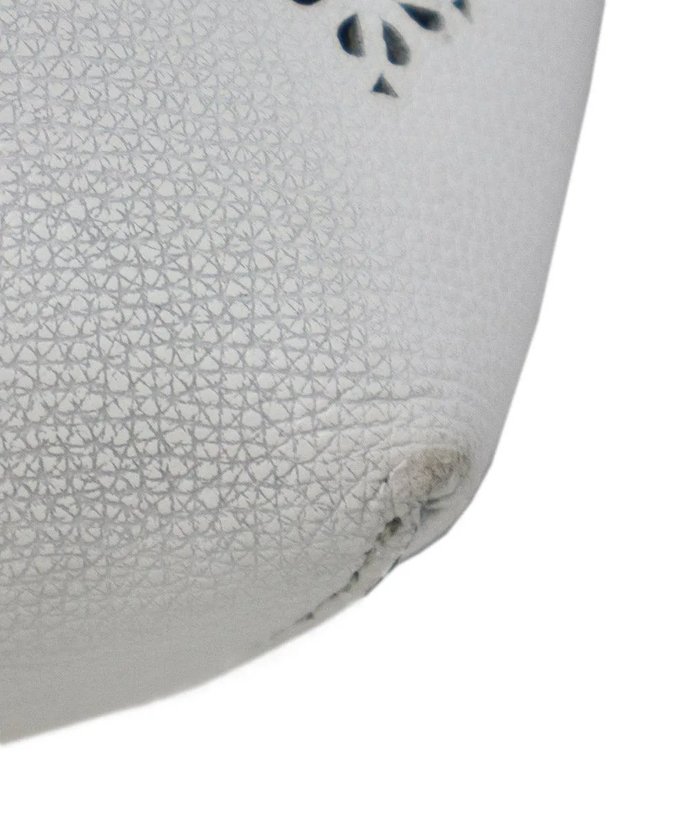Kate Spade White Leather Cutwork Tote