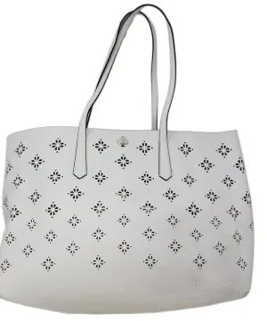 Kate Spade White Leather Cutwork Tote