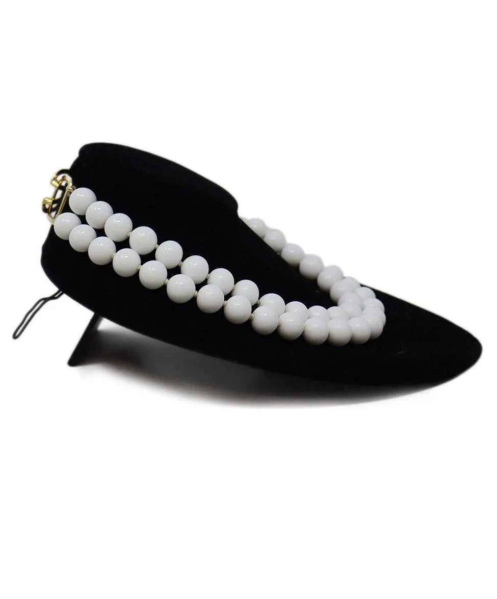 Kenneth J. Lane White Beaded Necklace