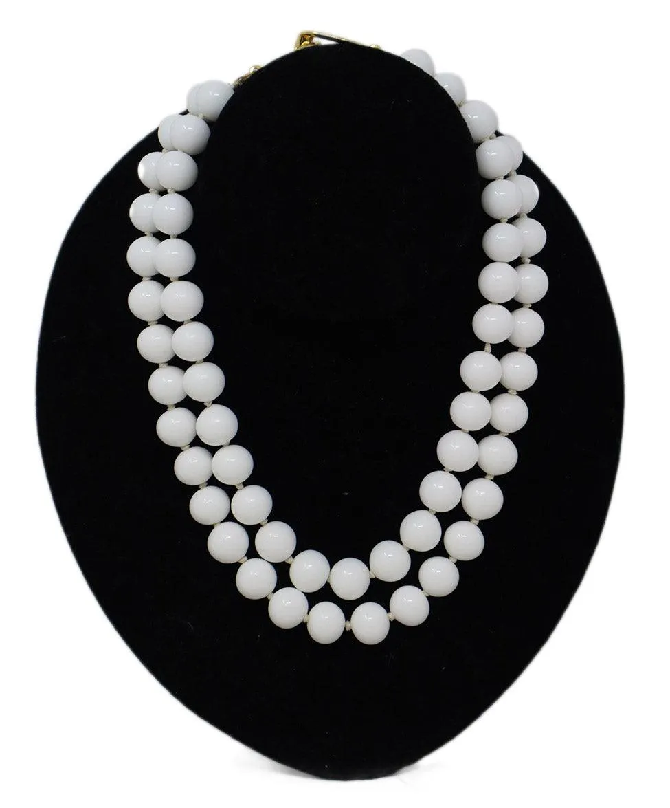 Kenneth J. Lane White Beaded Necklace