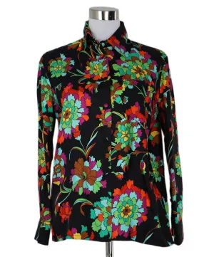 La Double J Floral Print Silk Blouse sz 4