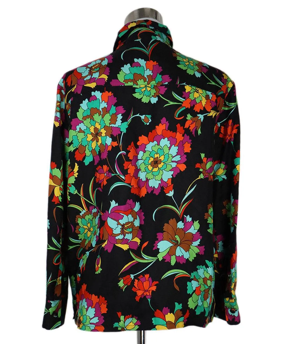 La Double J Floral Print Silk Blouse sz 4