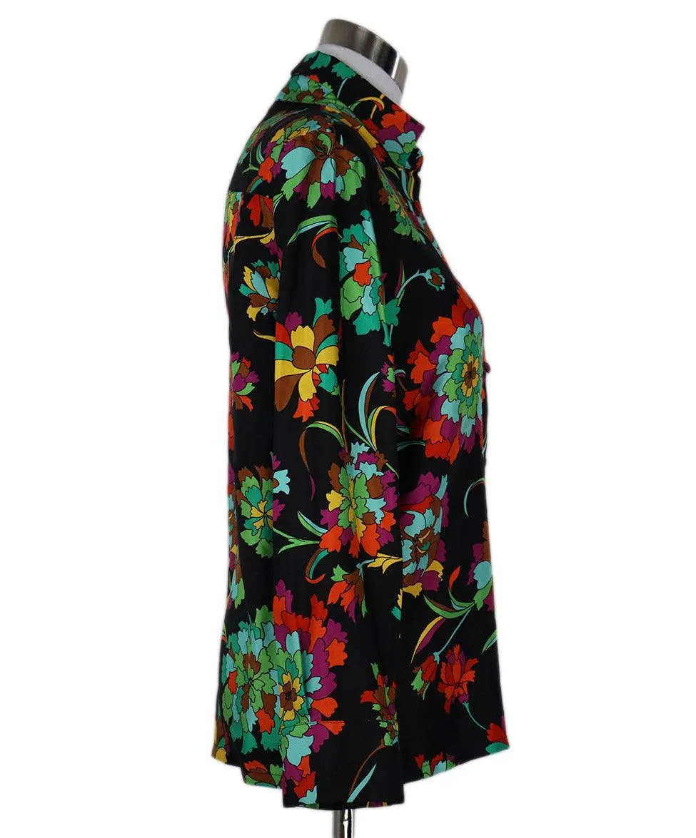 La Double J Floral Print Silk Blouse sz 4