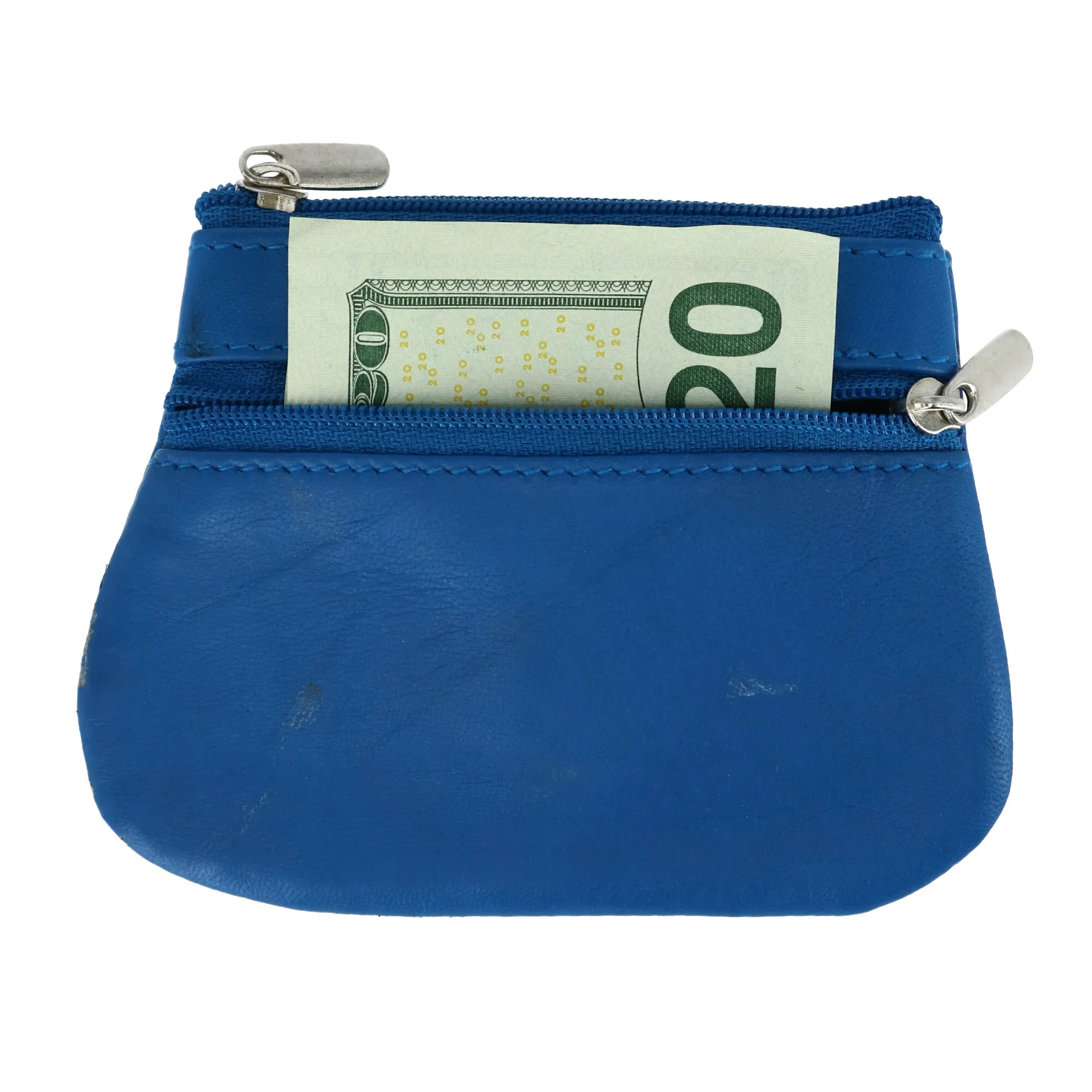 Leather Zipper Coin Pouch Wallet