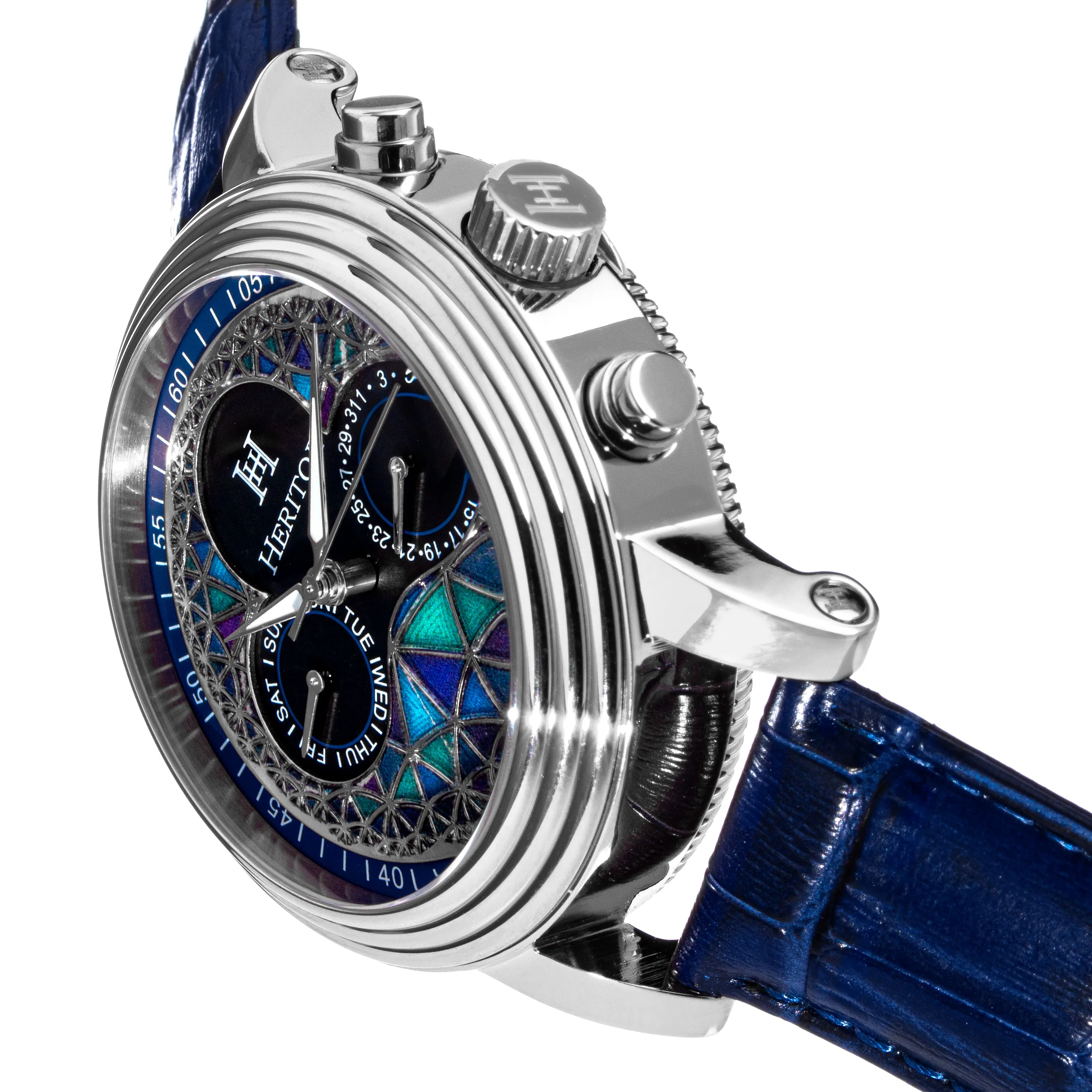 Legacy Leather-Band Watch with Day & Date