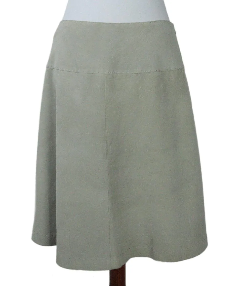 Les Copains Neutral Stitched Suede Skirt sz 8