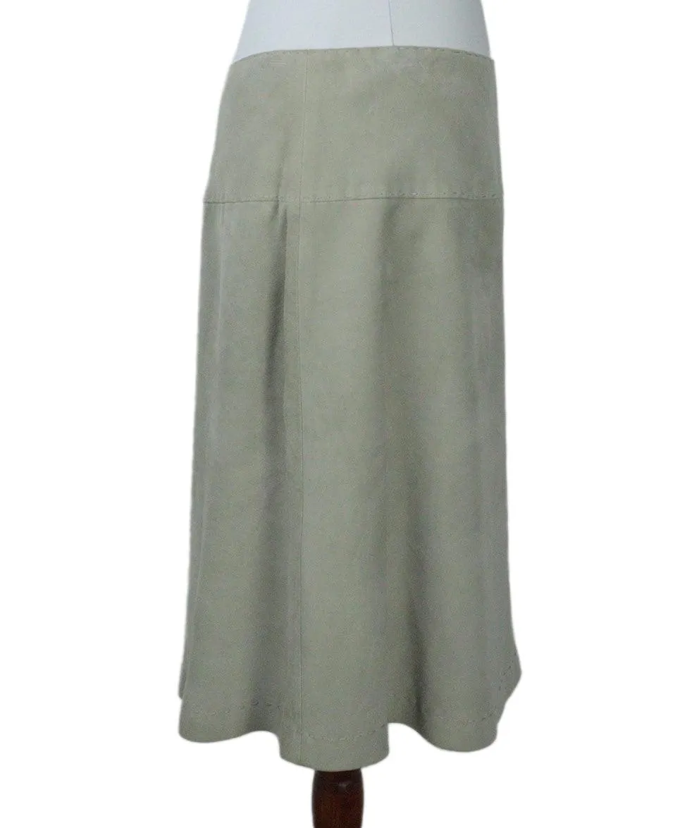 Les Copains Neutral Stitched Suede Skirt sz 8