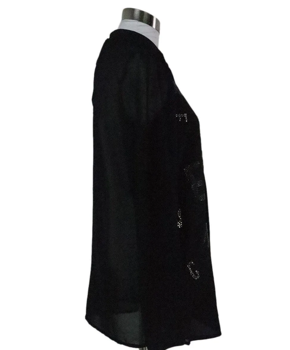 Libertine Black Embellished Silk Blouse sz 4