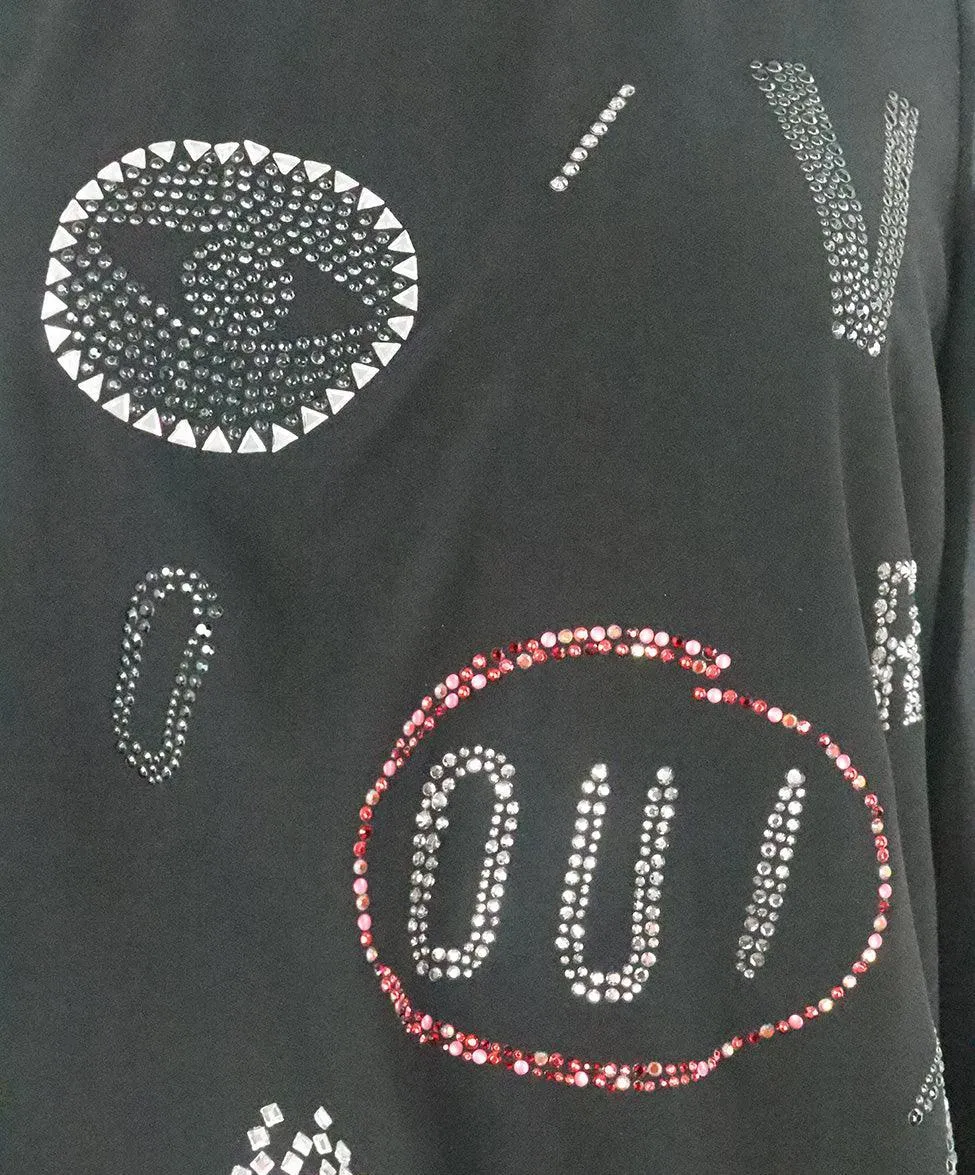 Libertine Black Embellished Silk Blouse sz 4