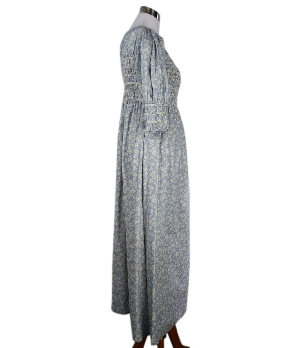 Loeffler Randall Blue & Ivory Floral Print Dress sz 4