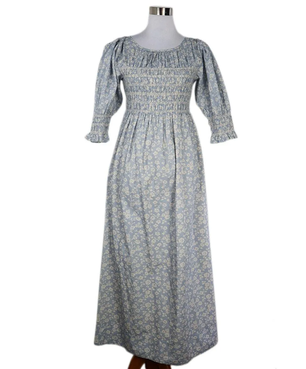 Loeffler Randall Blue & Ivory Floral Print Dress sz 4