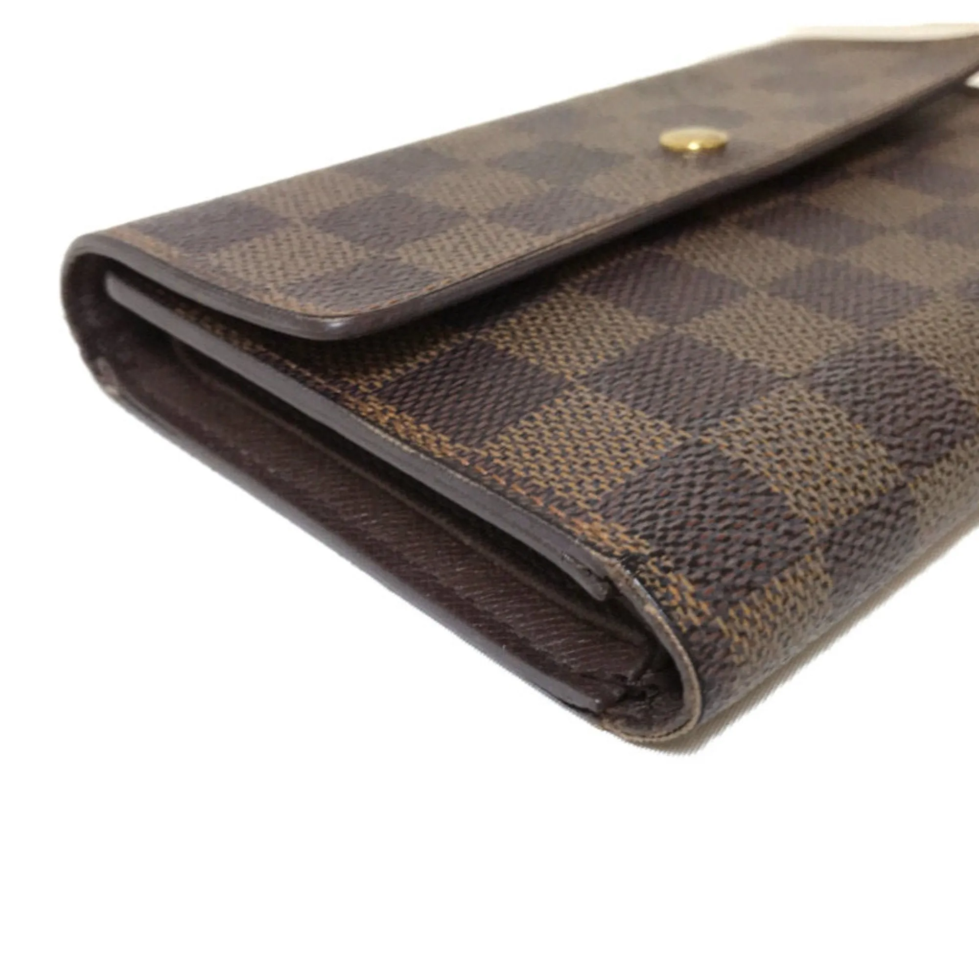 Louis Vuitton Damier Canvas Leather Wallet (Tri-Fold) (Pre-Owned)