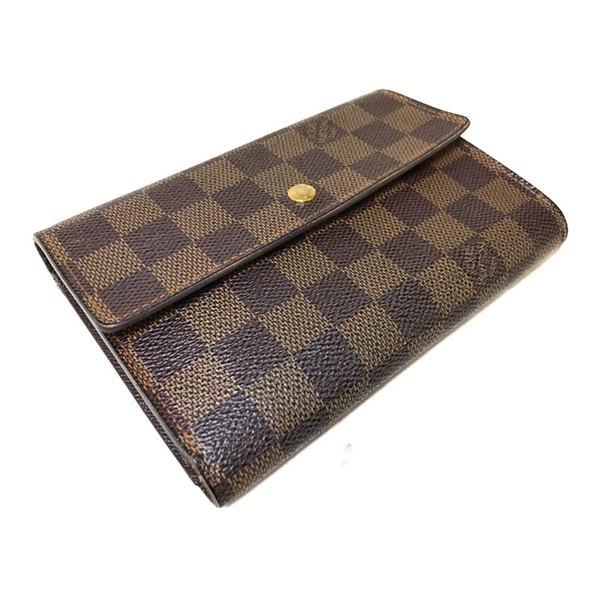 Louis Vuitton Damier Canvas Leather Wallet (Tri-Fold) (Pre-Owned)