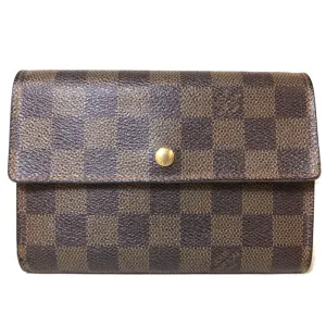Louis Vuitton Damier Canvas Leather Wallet (Tri-Fold) (Pre-Owned)