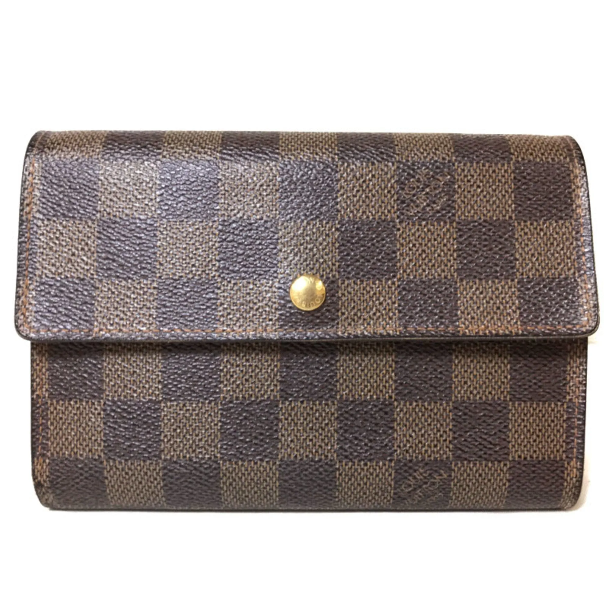 Louis Vuitton Damier Canvas Leather Wallet (Tri-Fold) (Pre-Owned)
