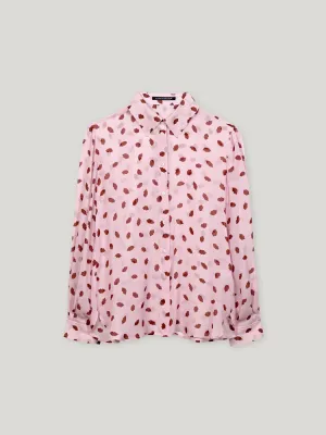 Luisa Cerano Printed Blouse with Lip Print