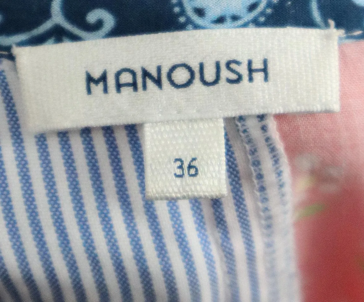 Manoush Blue & Pink Floral Patchwork Dress sz 4