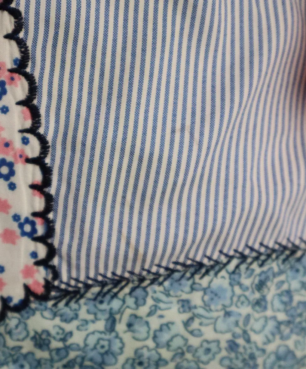 Manoush Blue & Pink Floral Patchwork Dress sz 4