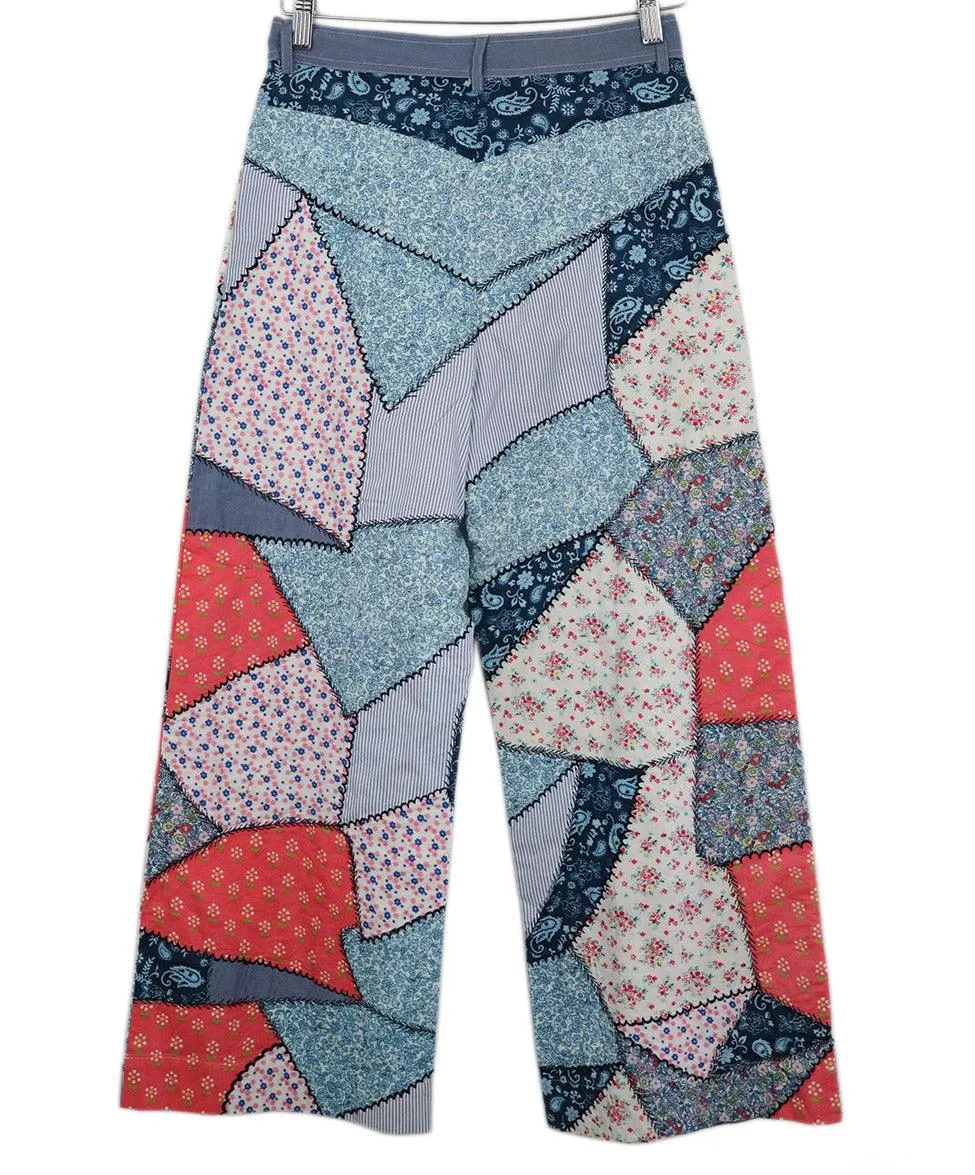 Manoush Blue & Pink Patchwork Pants sz 4