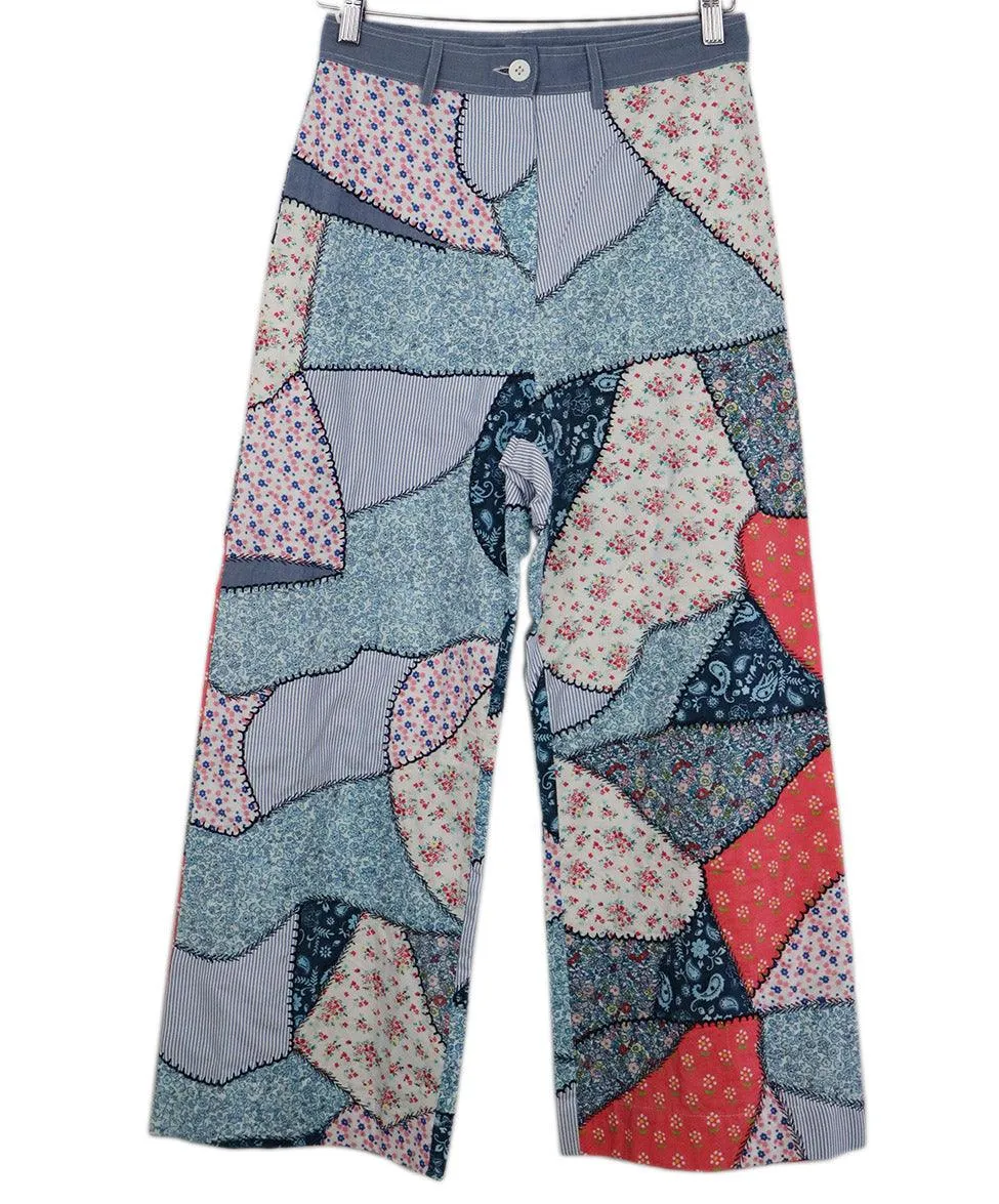 Manoush Blue & Pink Patchwork Pants sz 4