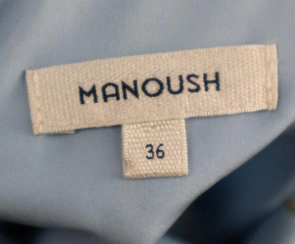 Manoush Pale Blue Floral Print Blouse sz 4