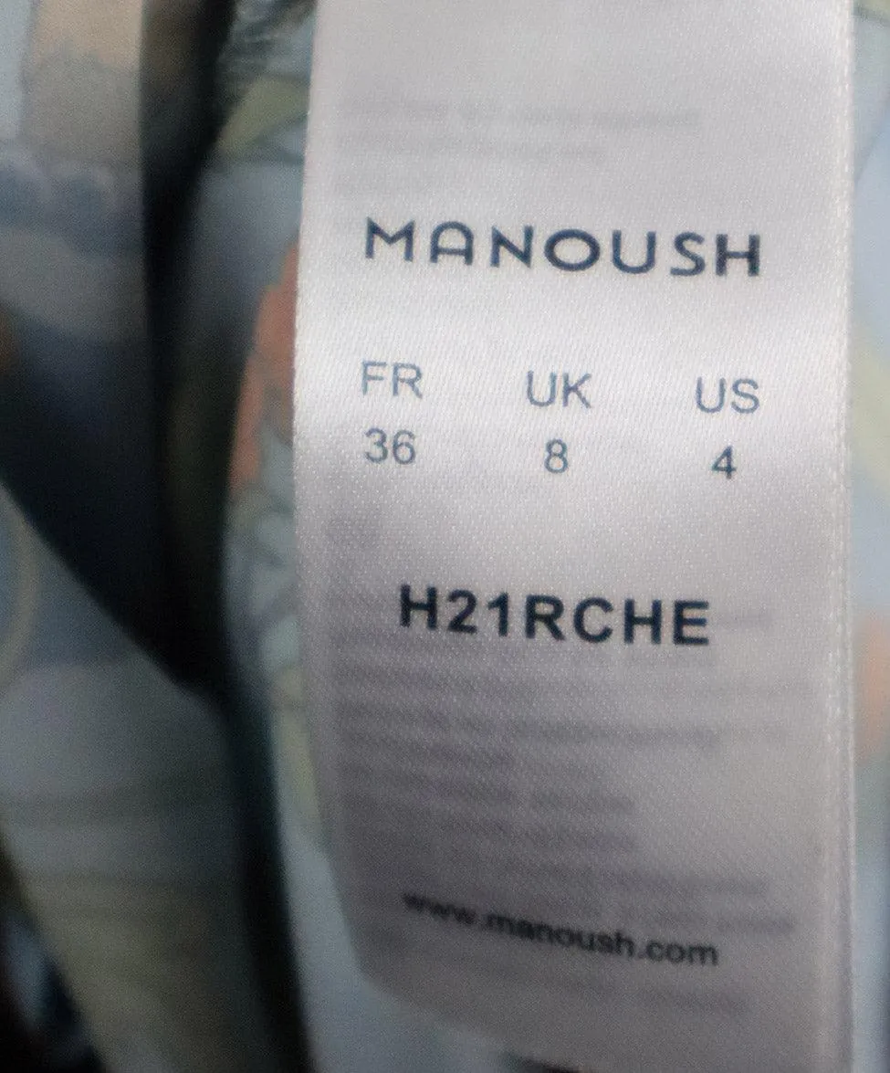 Manoush Pale Blue Floral Print Blouse sz 4