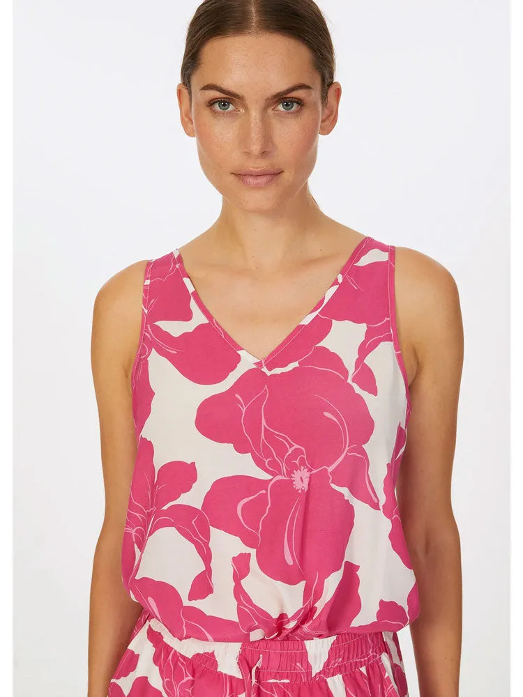 Marc Aurel Sleeveless Blouse Pink & White