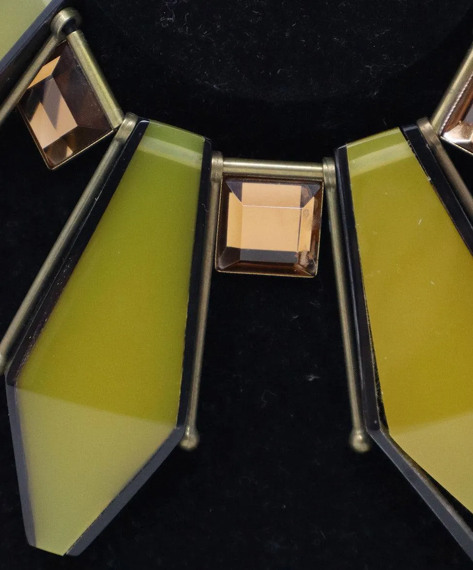 Marni Green & Gold Lucite Necklace