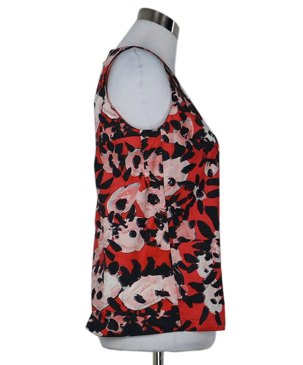 Marni Pink & Black Floral Print Top sz 4