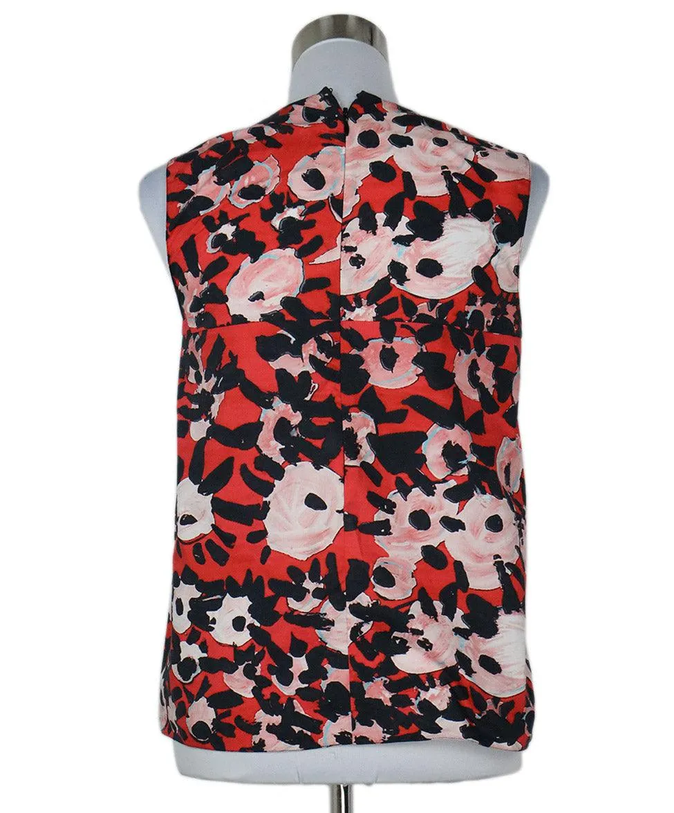 Marni Pink & Black Floral Print Top sz 4