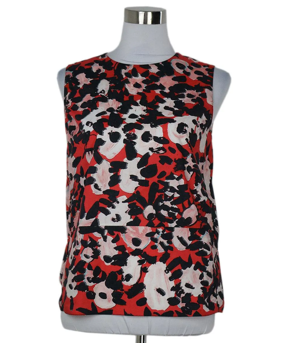 Marni Pink & Black Floral Print Top sz 4