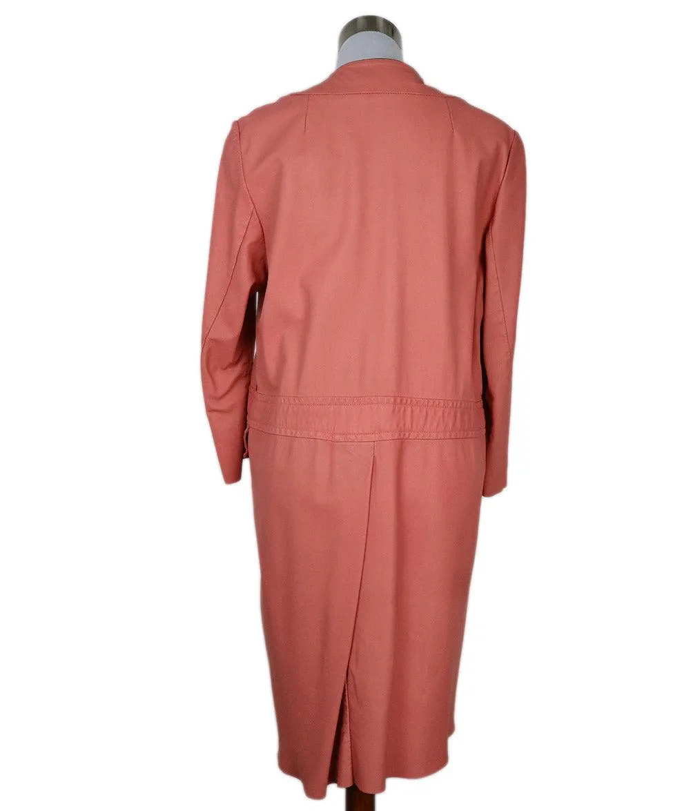 Marni Pink Leather Coat w/ Black Trim sz 6