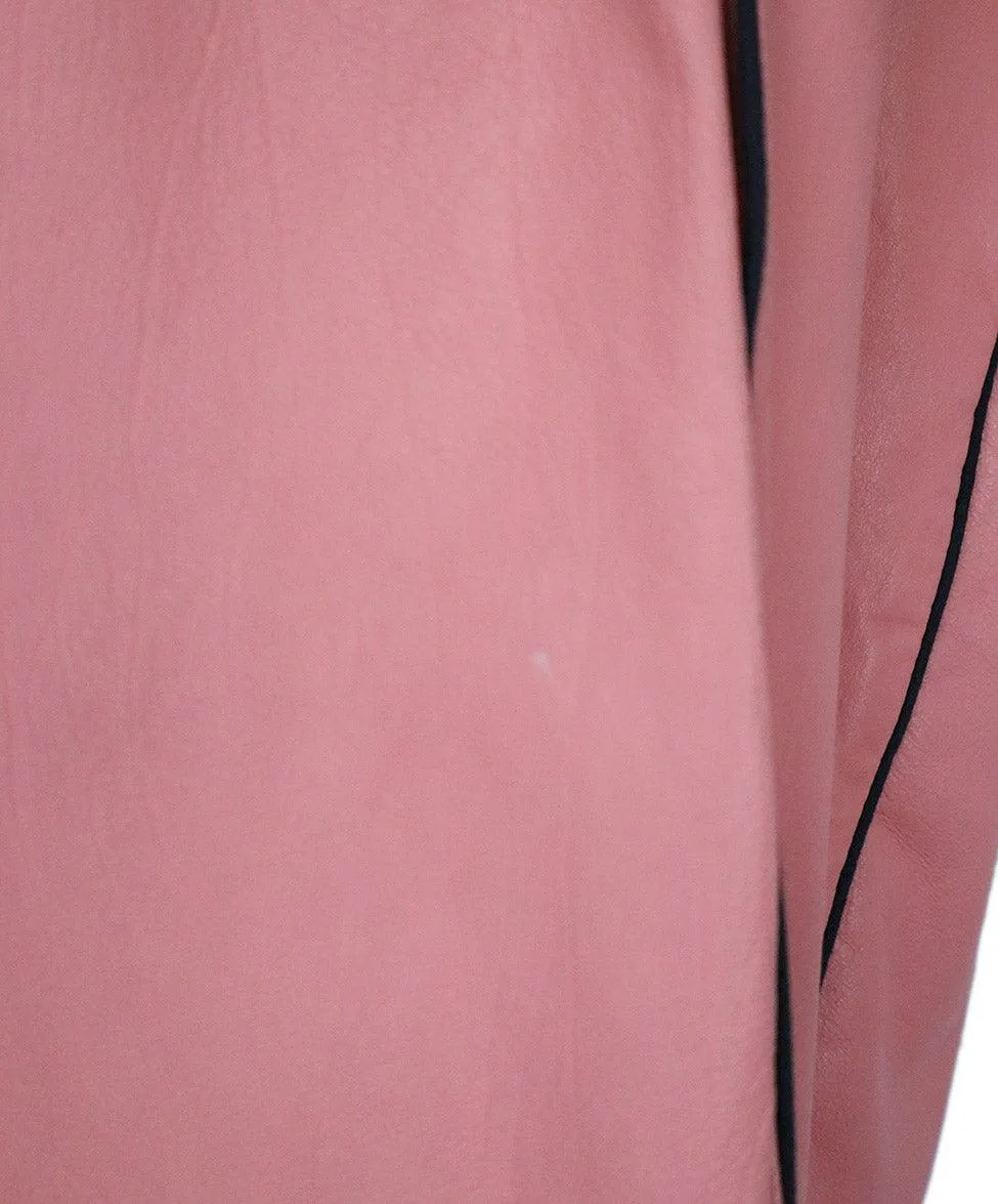 Marni Pink Leather Coat w/ Black Trim sz 6
