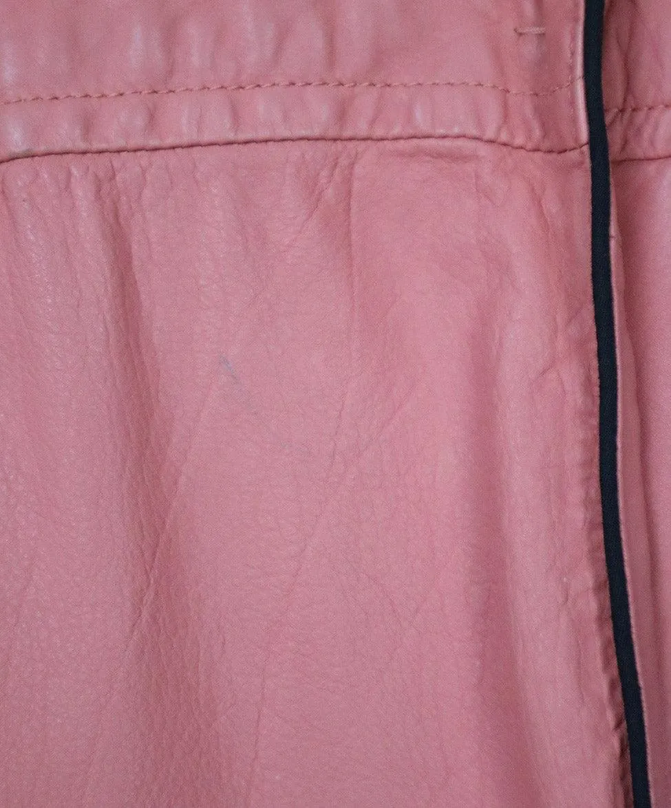 Marni Pink Leather Coat w/ Black Trim sz 6