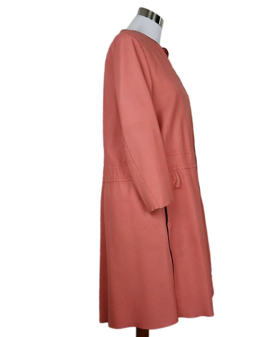 Marni Pink Leather Coat w/ Black Trim sz 6