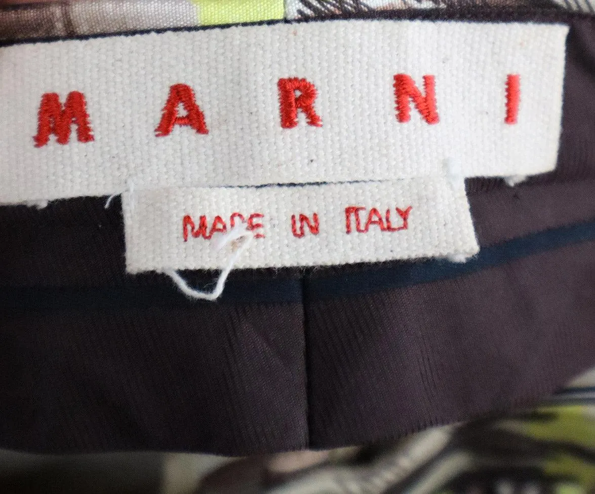 Marni Yellow & Brown Tree Print Pants sz 4
