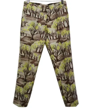Marni Yellow & Brown Tree Print Pants sz 4